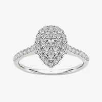 3/4 CT.T.W. Natural Diamond 10K White Gold Pear-Shaped Engagement Ring
