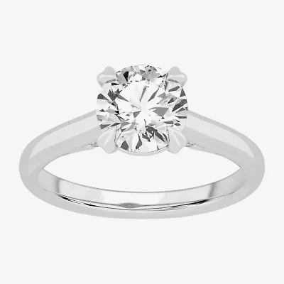 G-H / SI1-SI2) Womens CT. T.W. Lab Grown White Diamond 14K Gold Round Solitaire Engagement Ring