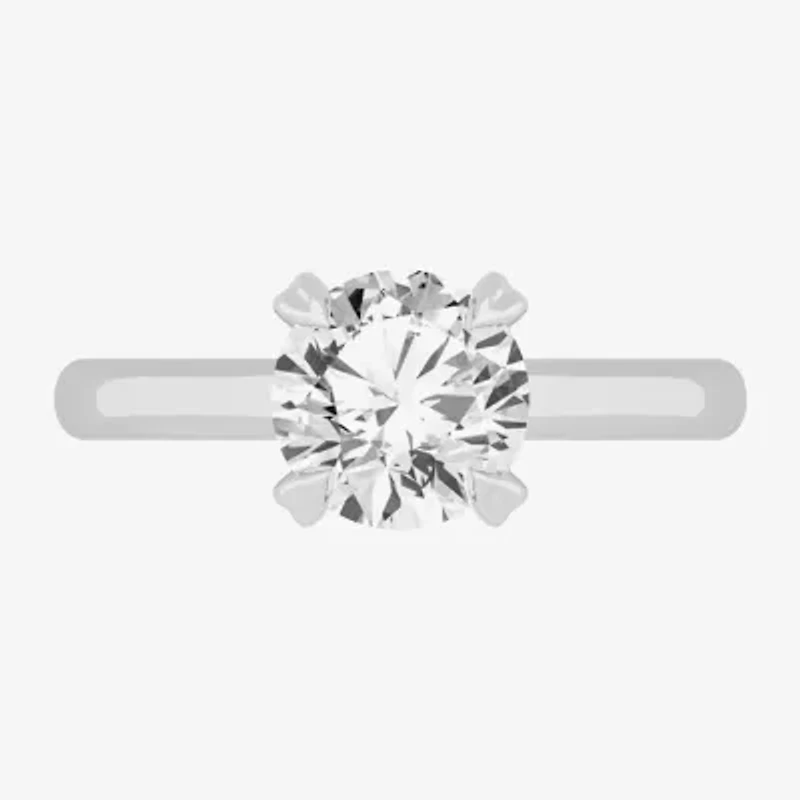 G-H / SI1-SI2) Womens CT. T.W. Lab Grown White Diamond 14K Gold Round Solitaire Engagement Ring