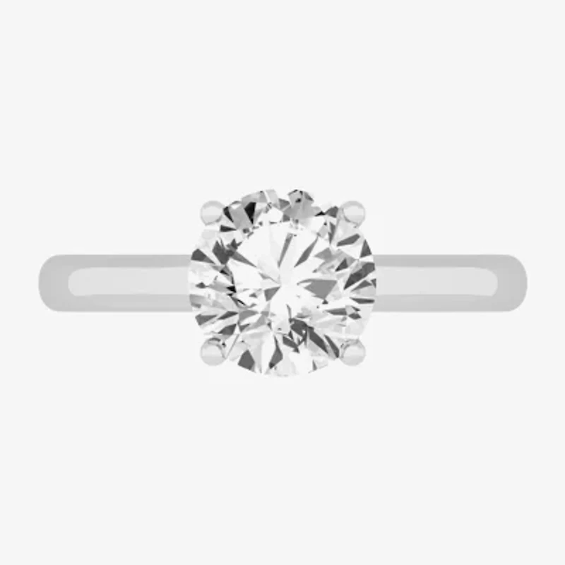 Solitaire Ring (G-H / Si1-Si2) Womens 2 CT. T.W. Lab Grown White Diamond 14K Gold Round Engagement