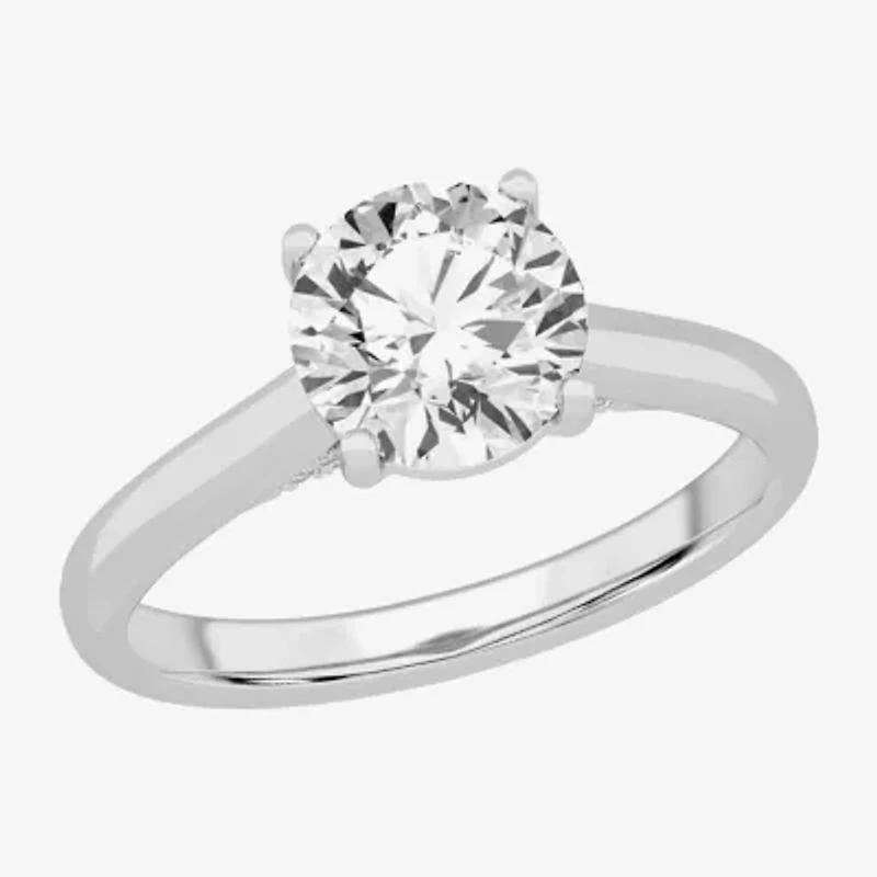Solitaire Ring (G-H / Si1-Si2) Womens 2 CT. T.W. Lab Grown White Diamond 14K Gold Round Engagement
