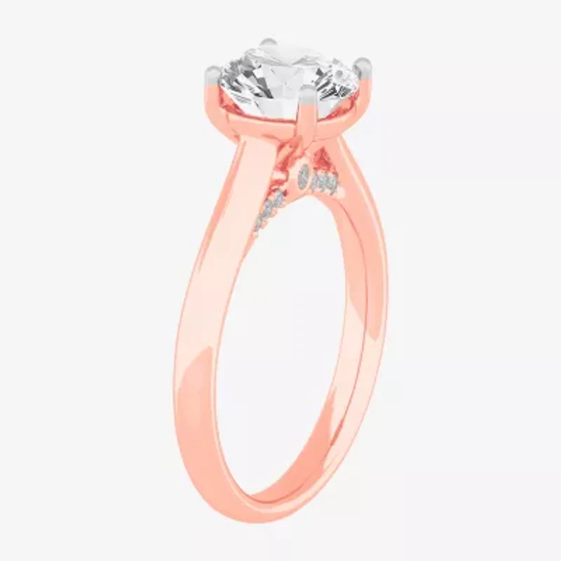 Solitaire Ring (G-H / Si1-Si2) Womens 2 CT. T.W. Lab Grown White Diamond 14K Gold Round Engagement