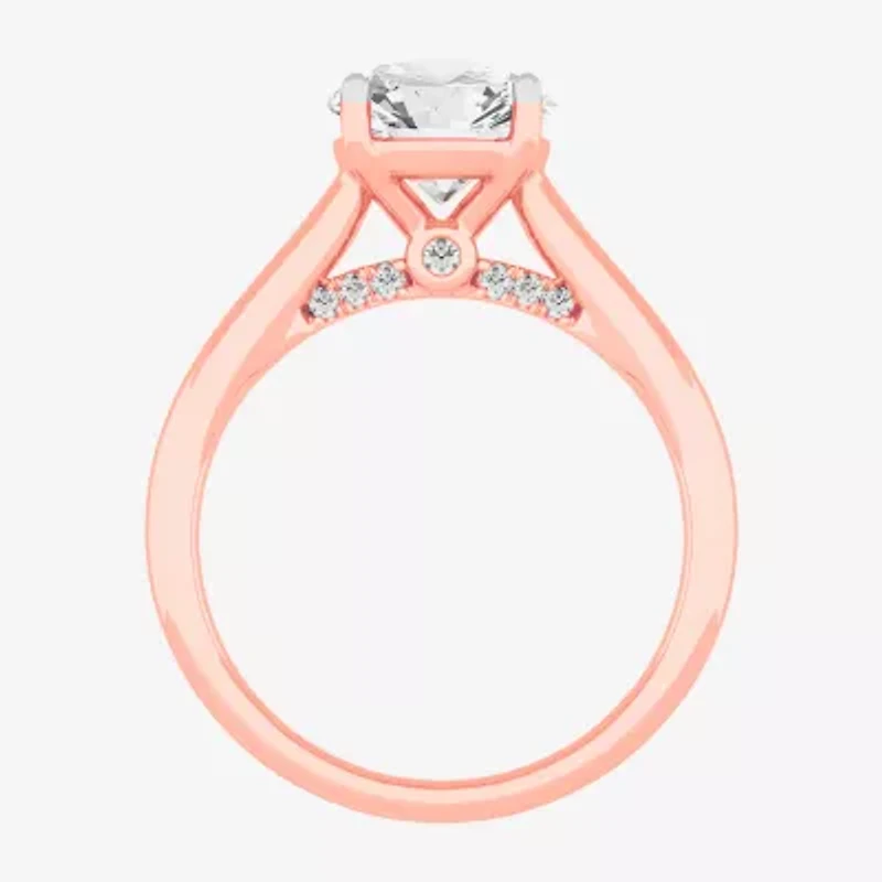 Solitaire Ring (G-H / Si1-Si2) Womens 2 CT. T.W. Lab Grown White Diamond 14K Gold Round Engagement