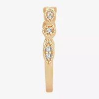 Womens 1/ CT. T.W. Natural White Diamond 10K Gold Wedding Band