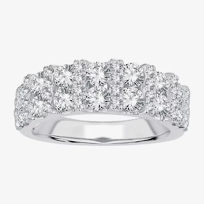 Womens 2 CT. T.W. Natural White Diamond 10K Gold Anniversary Wedding Band