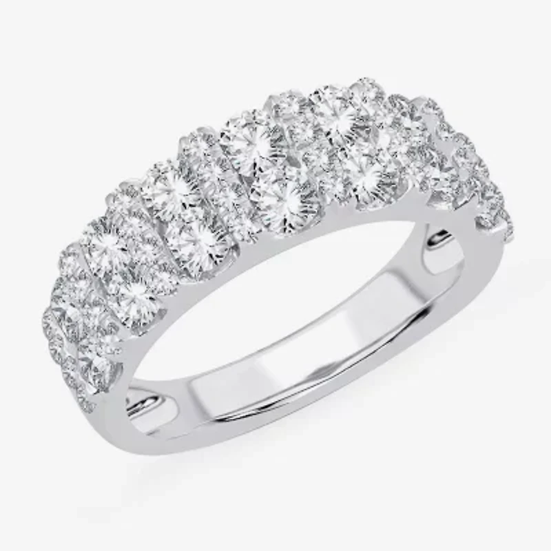 Womens 2 CT. T.W. Natural White Diamond 10K Gold Anniversary Wedding Band