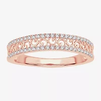 Womens 1/5 CT. Natural White Diamond 10K Rose Gold Anniversary Wedding Band