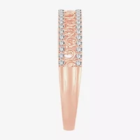 Womens 1/5 CT. Natural White Diamond 10K Rose Gold Anniversary Wedding Band
