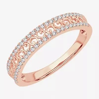 Womens 1/5 CT. Natural White Diamond 10K Rose Gold Anniversary Wedding Band