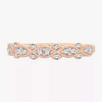 Womens 1/4 CT. T.W. Natural White Diamond 10K Rose Gold Anniversary Wedding Band