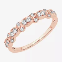 Womens 1/4 CT. T.W. Natural White Diamond 10K Rose Gold Anniversary Wedding Band