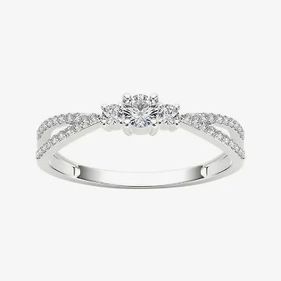 1/ CT.T.W. Natural Diamond 10K Gold 3-Stone Engagement Ring