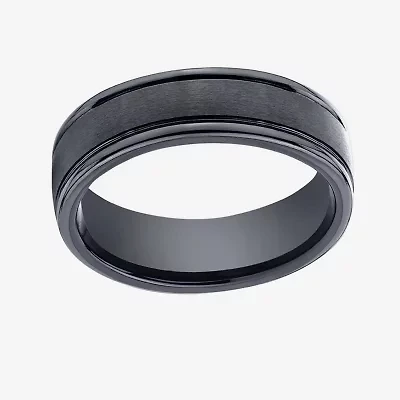 Mens Comfort Fit 7mm Black Cobalt Wedding Band