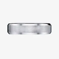 Mens Cobalt Satin Center Beveled Edge 6mm Wedding Band