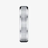 Mens Cobalt Satin Center Beveled Edge 6mm Wedding Band
