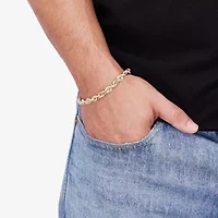 Made in Italy Unisex Adult 10K Gold 9 Inch Hollow Rope Chain Bracelet