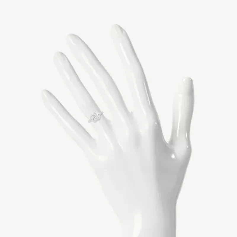 Womens 8.5MM 10K White Gold Knot Band