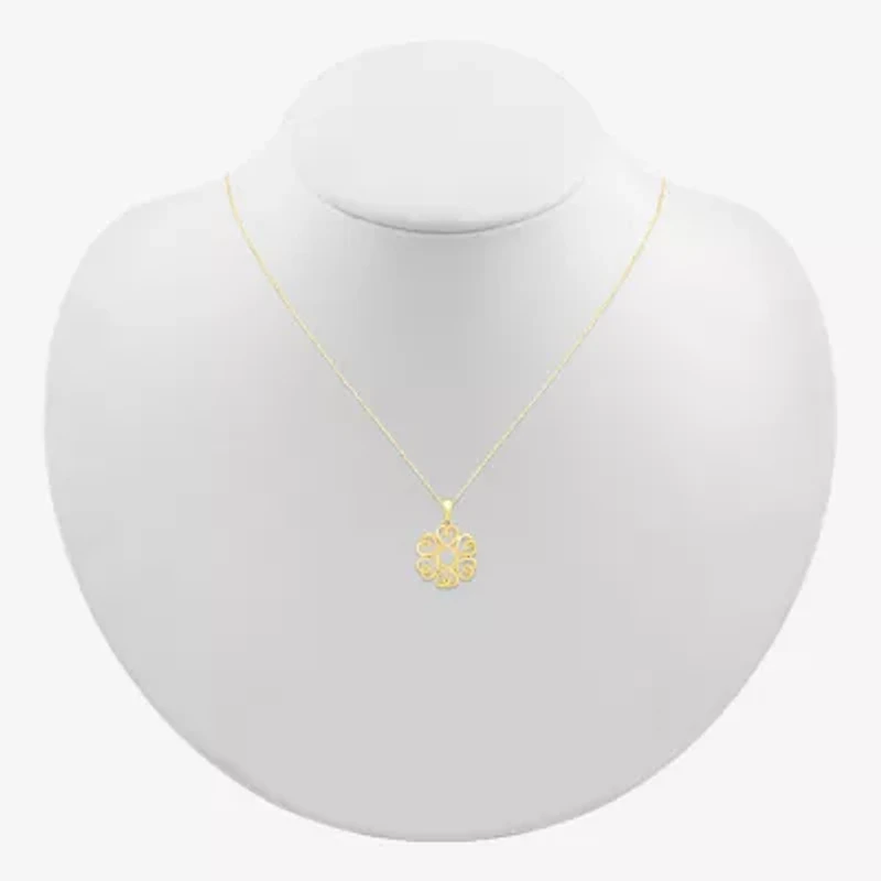 Womens 10K Gold Knot 18 Inch Pendant Necklace
