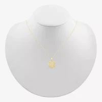Womens 10K Gold Knot 18 Inch Pendant Necklace