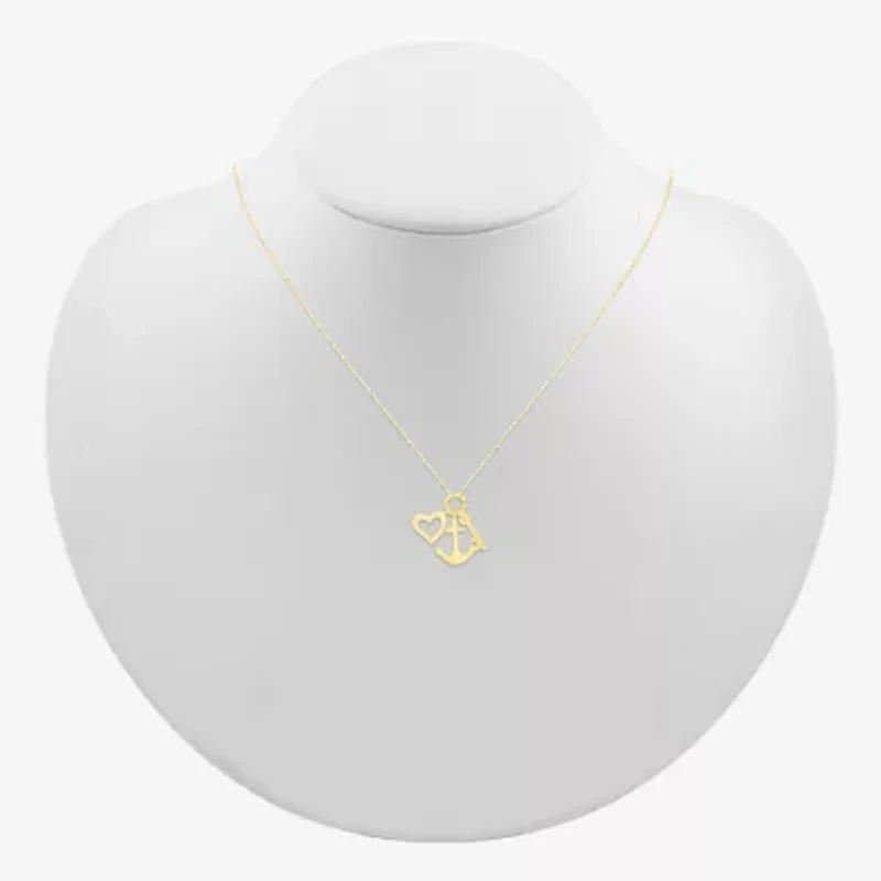 Womens 10K Gold 18 Inch Pendant Necklace