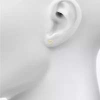 10K Gold 8.1mm Heart Stud Earrings