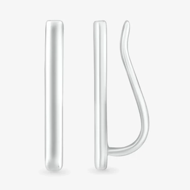 Womens 10K White Gold Ear Climbers