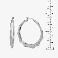 Womens Sterling Silver 42.4mm Hoop Earrings