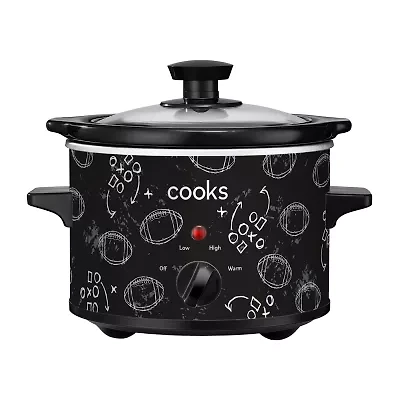 Cooks 1.5 Quart Football Print Slow Cooker