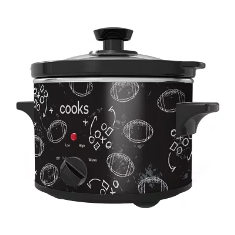Cooks 1.5 Quart Football Print Slow Cooker