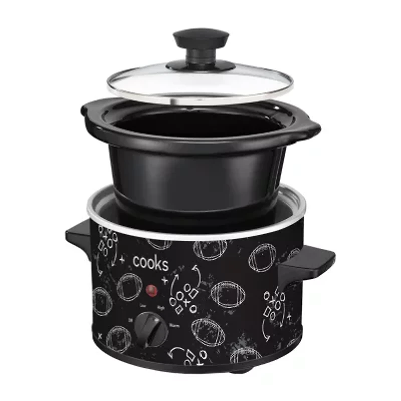 Cooks 1.5 Quart Football Print Slow Cooker