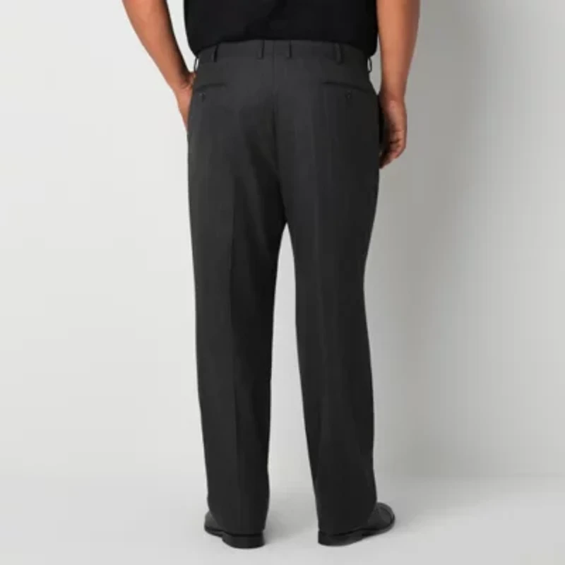 J. Ferrar Ultra Mens Big and Tall Striped Stretch Fabric Classic Fit Flat Front Suit Pant