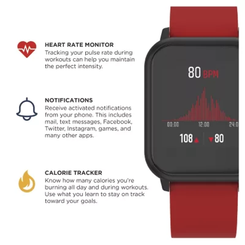 Q7+ Unisex Adult Red Smart Watch Q7201-18-G15