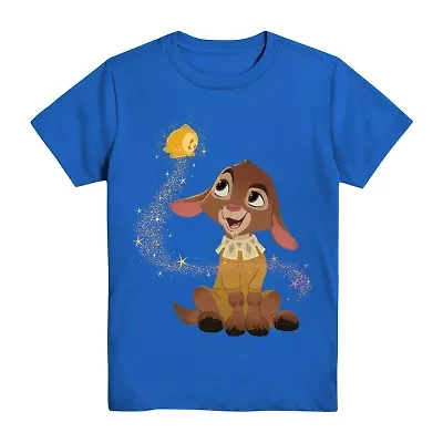 Disney Collection Little & Big Kid Boys Crew Neck Short Sleeve Regular Fit Wish Graphic T-Shirt
