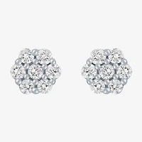 Diamond Blossom (G-H / I1-I2) 1/2 CT. T.W. Lab Grown White Diamond 10K White Gold Stud Earrings