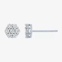 Diamond Blossom (G-H / I1-I2) 1/2 CT. T.W. Lab Grown White Diamond 10K White Gold Stud Earrings