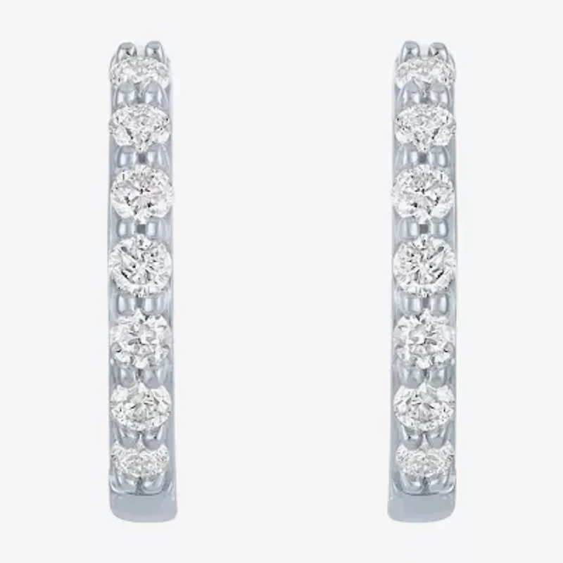 (H-I / SI2-I1) Diamond Addiction 1/4 CT. T.W. Lab Grown White 13mm Hoop Earrings