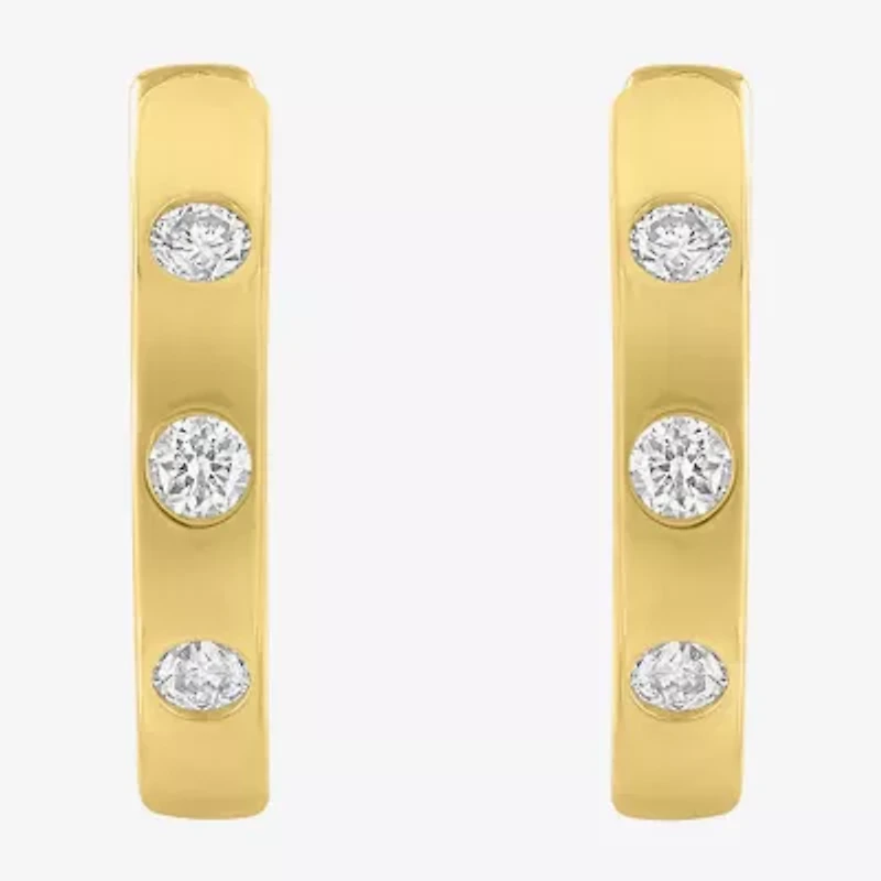 Diamond Addiction (G-H / Si2-I1) Womens 1/5 CT. Lab Grown White Diamond 10K Gold 14.5mm Hoop Earrings