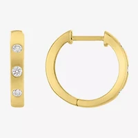 Diamond Addiction (G-H / Si2-I1) Womens 1/5 CT. Lab Grown White Diamond 10K Gold 14.5mm Hoop Earrings