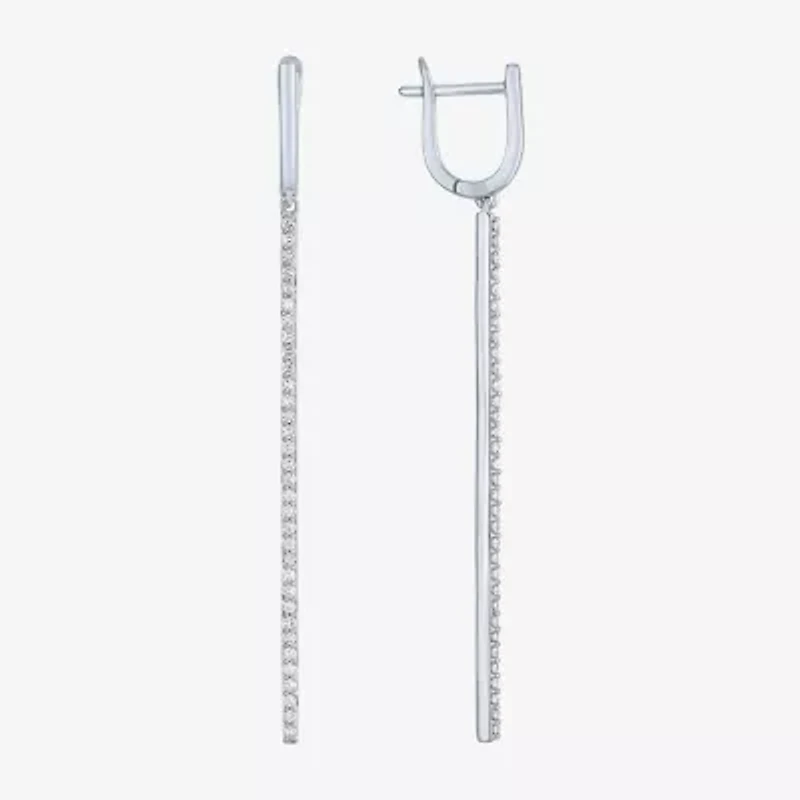 Diamond Addiction (G-H / Si2-I1) Womens 1/3 CT. T.W. Lab Grown White Diamond 10K White Gold Drop Earrings