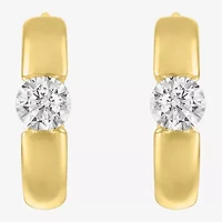 Diamond Addiction (G-H / I1-I2) Womens 1/3 CT. T.W. Lab Grown White Diamond 10K Gold Round Hoop Earrings