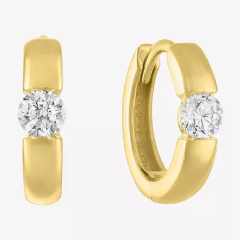Diamond Addiction (G-H / I1-I2) Womens 1/3 CT. T.W. Lab Grown White Diamond 10K Gold Round Hoop Earrings