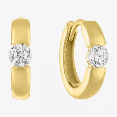 Diamond Addiction (G-H / I1-I2) Womens 1/3 CT. T.W. Lab Grown White Diamond 10K Gold Round Hoop Earrings