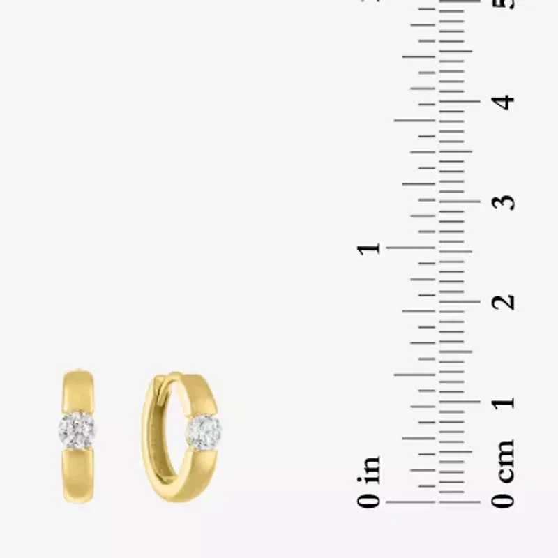 Diamond Addiction (G-H / I1-I2) Womens 1/3 CT. T.W. Lab Grown White Diamond 10K Gold Round Hoop Earrings