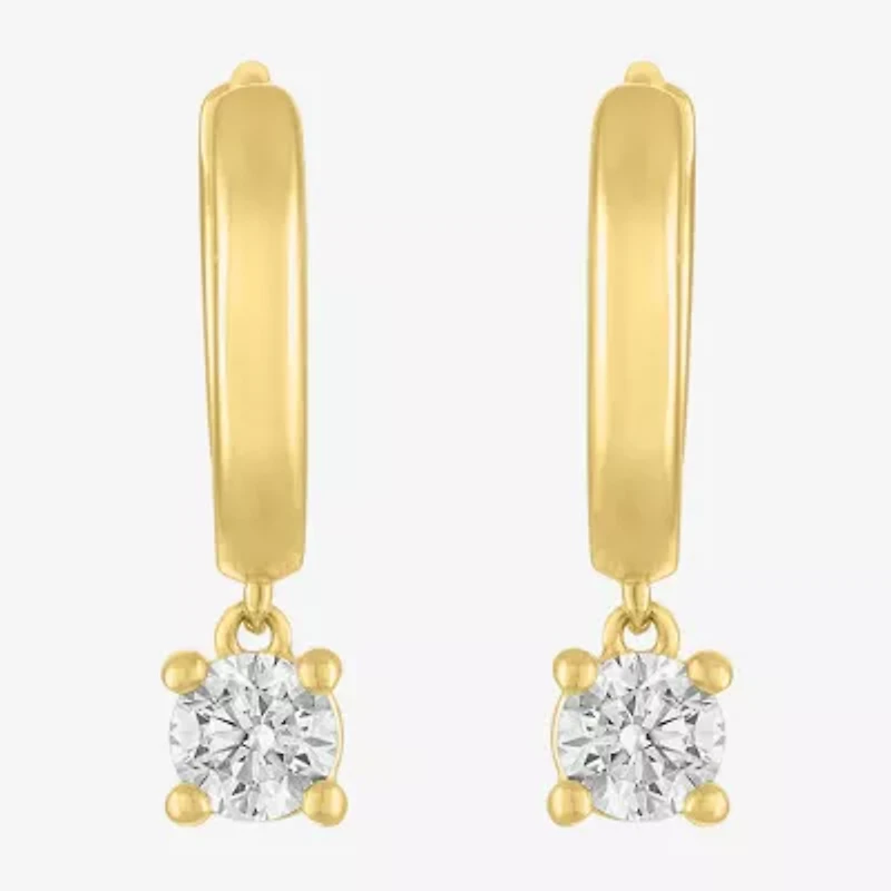 Diamond Addiction (G-H / I1-I2) Womens 1/3 CT. T.W. Lab Grown White Diamond 10K Gold 15mm Round Hoop Earrings