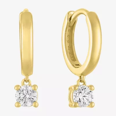 Diamond Addiction (G-H / I1-I2) Womens 1/3 CT. T.W. Lab Grown White Diamond 10K Gold 15mm Round Hoop Earrings
