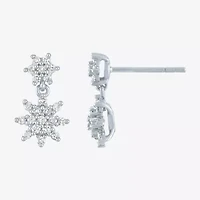 Diamond Blossom (G-H / Si2-I1) Womens 1/3 CT. T.W. Lab Grown White Diamond 10K White Gold Drop Earrings