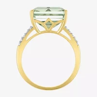 Diamond Addiction Womens 1/10 CT. T.W. Genuine Purple Amethyst 10K Gold Cocktail Ring