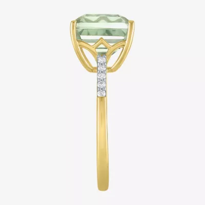 Diamond Addiction Womens 1/10 CT. T.W. Genuine Purple Amethyst 10K Gold Cocktail Ring