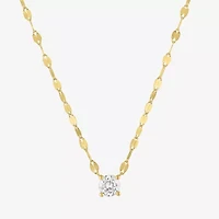 Diamond Addiction (G-H / Si2-I1) Womens 1/3 CT. T.W. Lab Grown White 10K Gold Round 16 Inch Pendant Necklace