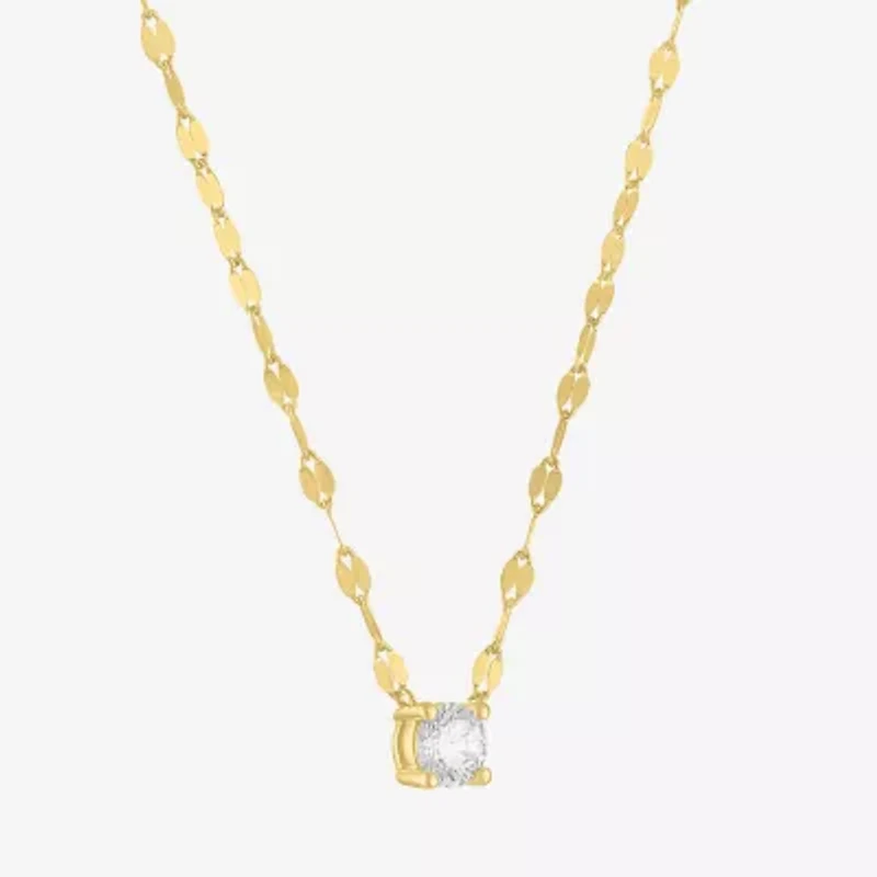 Diamond Addiction (G-H / Si2-I1) Womens 1/3 CT. T.W. Lab Grown White 10K Gold Round 16 Inch Pendant Necklace